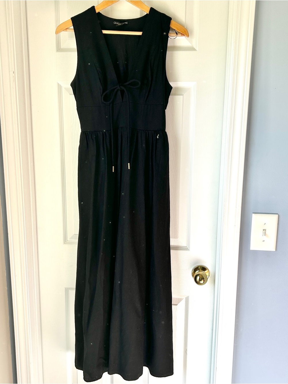 Christian LaCroix Linen Blend Maxi Dress black